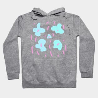 Blue pink flower abstract art Hoodie